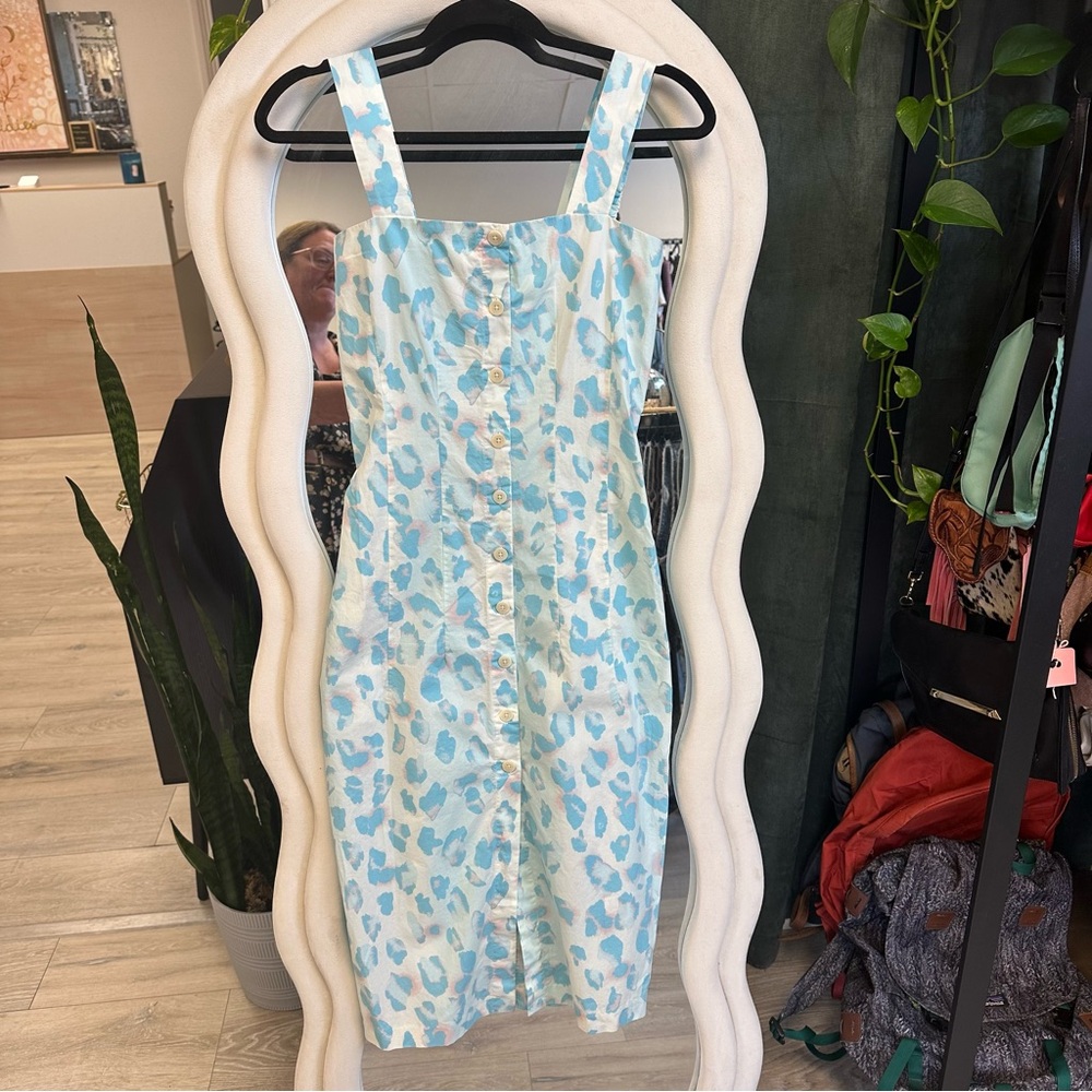 Remain Birger Christensen blue animal Print Sun Dress